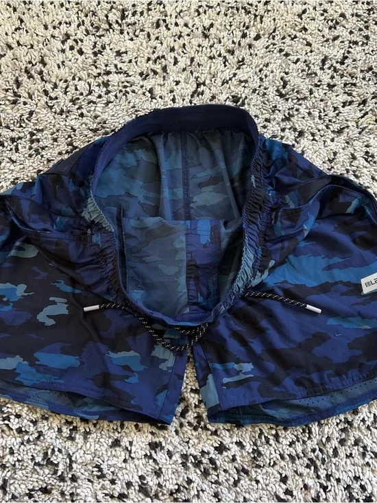 Legends Luka Shorts Blue Camo Unlined Drawstring Stretch Gym Athletic Men’s XL - Picture 8 of 16